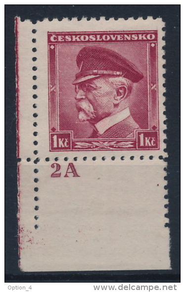 *Czechoslovakia 1935 Mi 350 Masaryk Plate Planche Platte "2A" MH - Nuevos