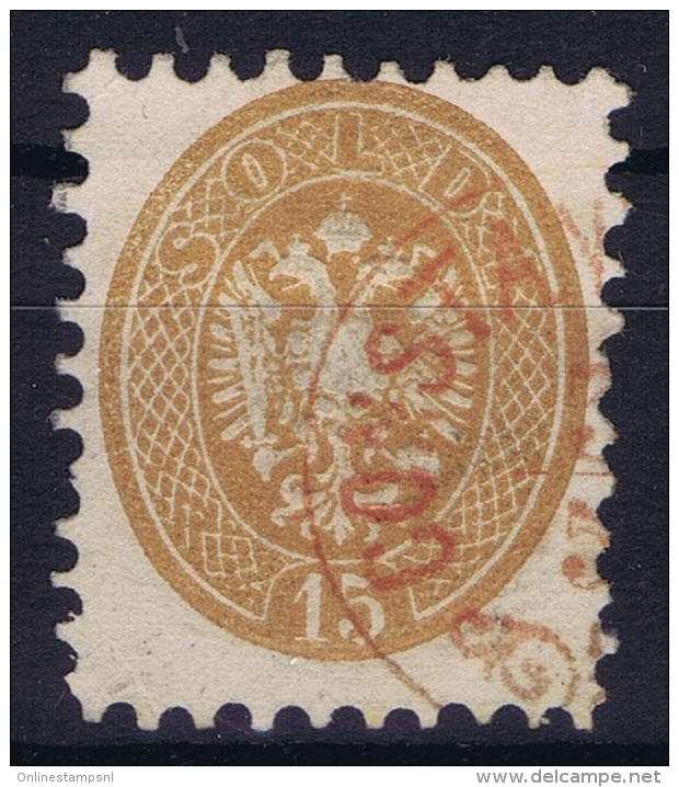 Austria Lombardo Veneto 1864 Nr 23 Used Rot Entwertung Ferchenbauer Cat Value &euro; 1000 - Lombardo-Vénétie