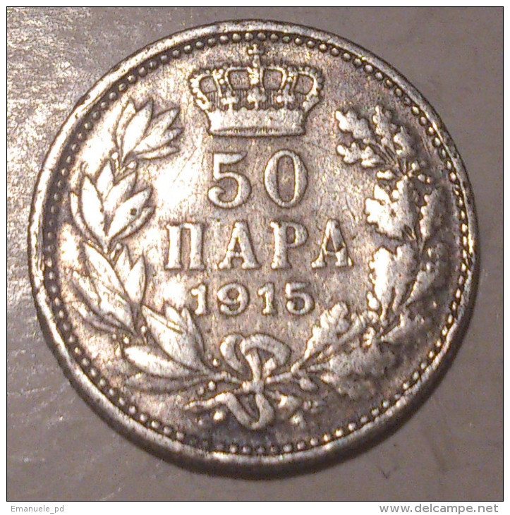 Serbia 50 Para 1915 Silver - Serbia