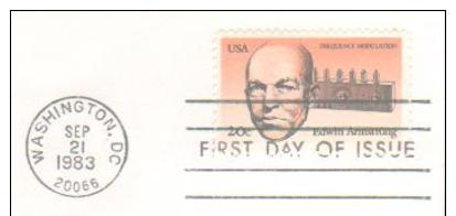 U S A  WASHINGTON  Edwin Howard Armstrong 1890/1954 Inventeur De La Modulation De Fréquence  21/09/83 - Télécom