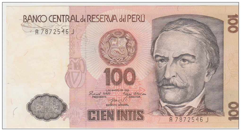 PEROU 100 Intis 1985 P132a UNC - Pérou