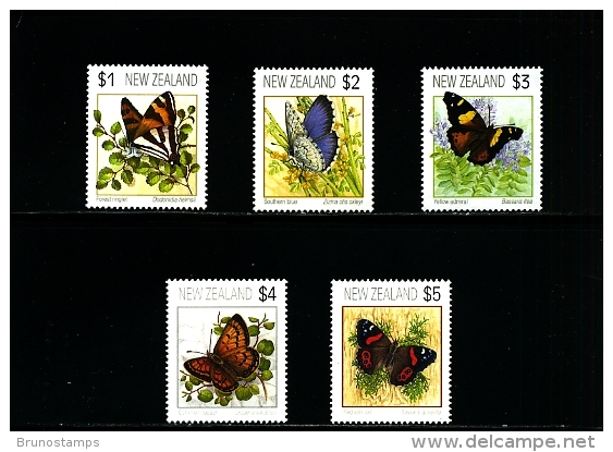 NEW ZEALAND - 1991  BUTTERFLY DEFINITIVES  SET  MINT NH - Ongebruikt