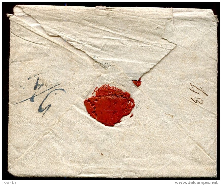 73027 - Enveloppe Et Courrier  1822 De MONTEVIDEO, MP Rouge COLONIES/PAR LE HAVRE, Taxe 24 Par - Poste Maritime