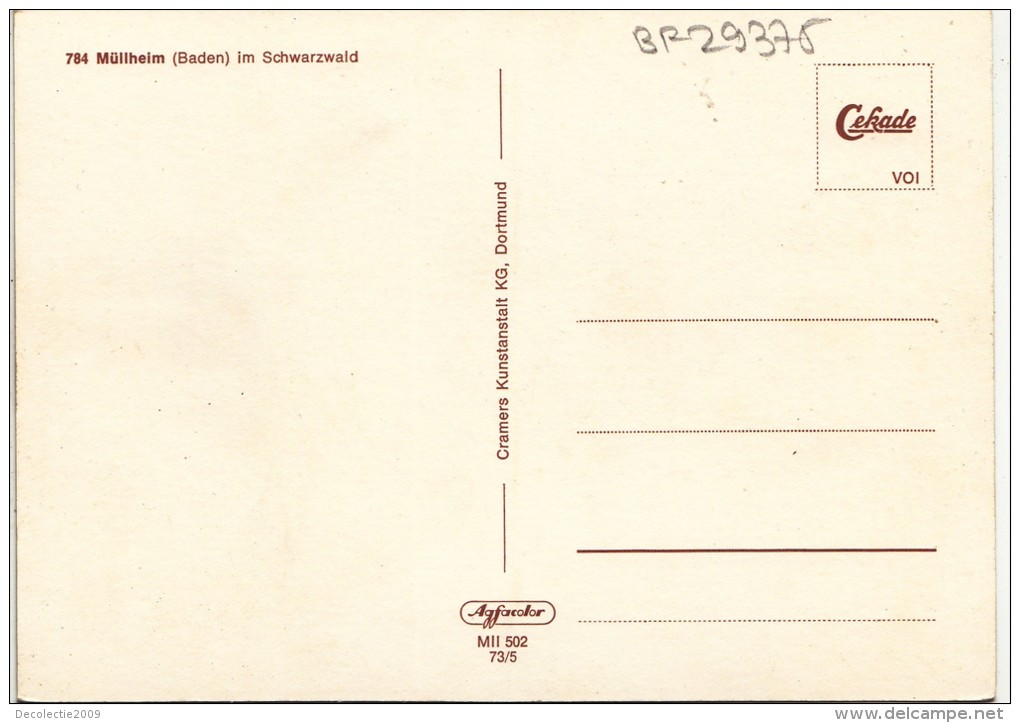 BF29375 Mullheim Baden Im Schwarzwald Germany Front/back Image - Müllheim