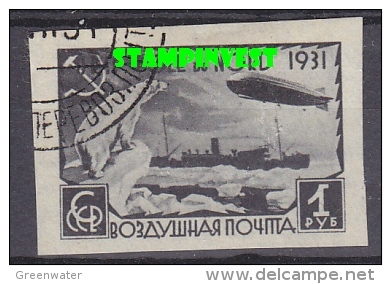 Russia 1931 North Pole / Graf Zeppelin 1v Used Imperforated (17282) - Other & Unclassified