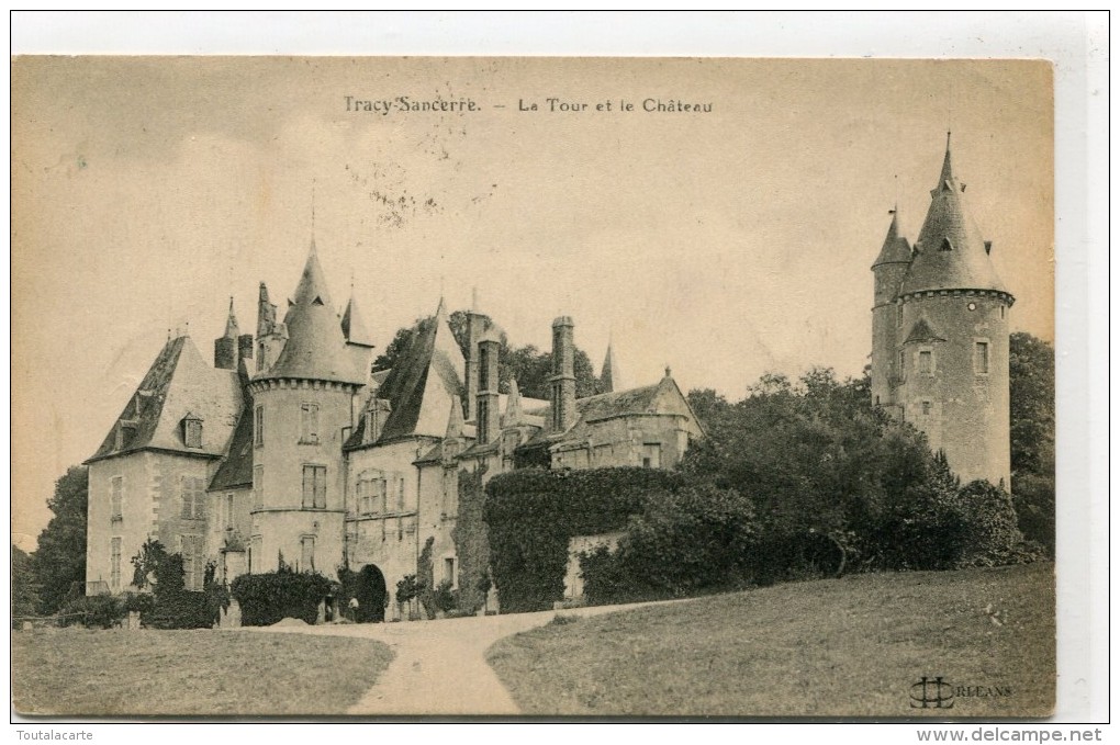 CPA 18 TRACY SANCERRE LA TOUR ET LE CHATEAU 1929 - Autres & Non Classés