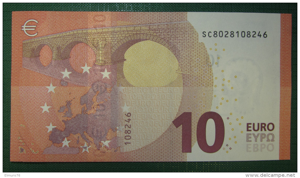 10 Euro S003H4 Italy Serie SC Draghi Perfect UNC - 10 Euro