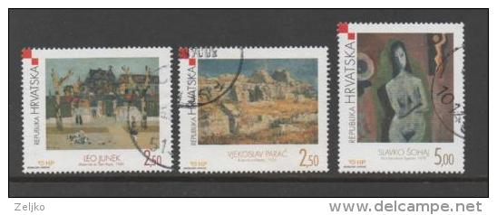 Croatia 2000, Used, Michel 591_593, Painting - Croatia