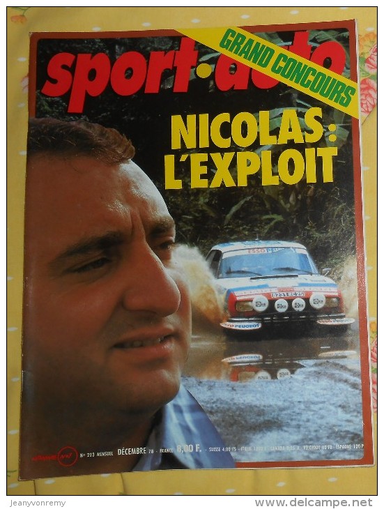 SPORT AUTO. N°203. DÉCEMBRE 1978. JEAN PIERRE NICOLAS. - Sport