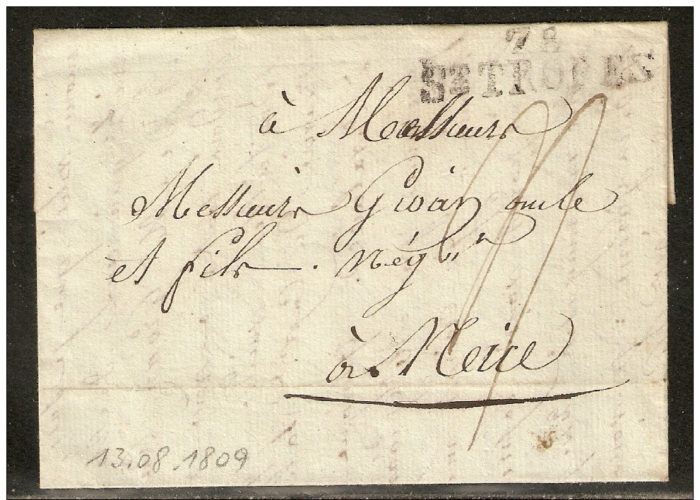 Lettre De Saint Tropez De 1809 TB - 1801-1848: Précurseurs XIX