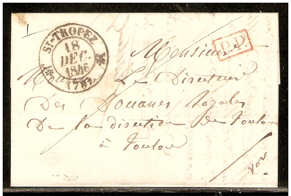 Lettre De Saint Tropez De 1846 TB - 1801-1848: Précurseurs XIX