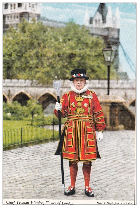 Chief Yeoman Warder,Tower Of London,Posted With Stamp,S7. - Tower Of London