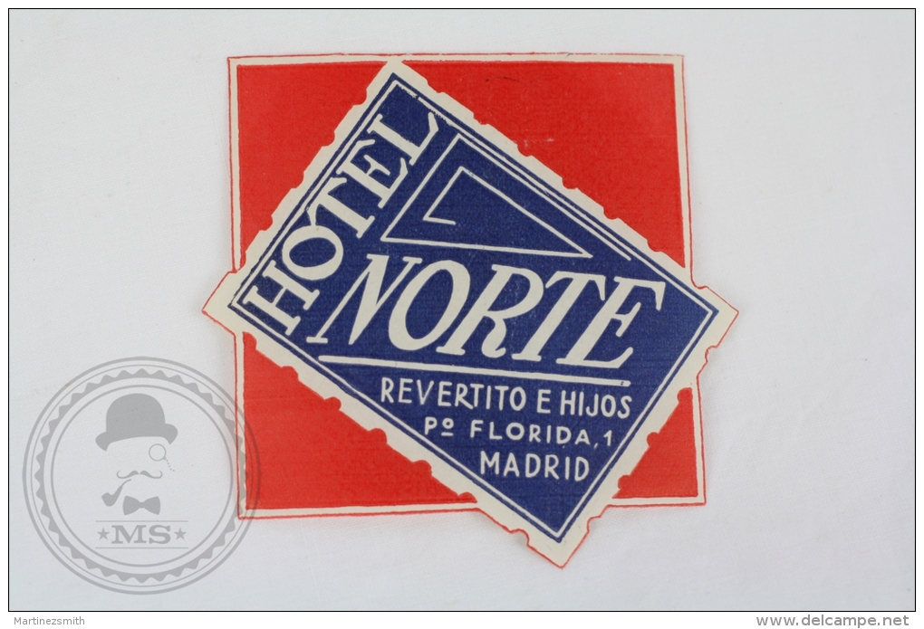 Hotel Alexandra, Madrid - Spain - Original Small Hotel Luggage Label - Sticker - Hotel Labels