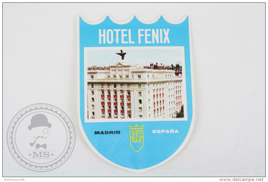 Hotel Fenix, Madrid - Spain - Original Small Hotel Luggage Label - Sticker - Hotel Labels
