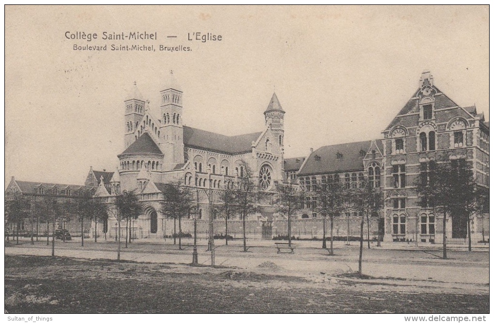 Cpa/pk 1912/13 Serie 6 Cartes Bruxelles Collège Boulevard Saint Michel - Enseignement, Ecoles Et Universités