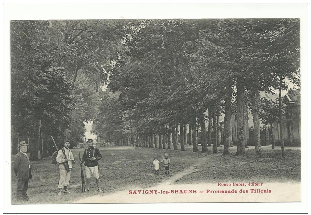 21 - CPA  - SAVIGNY LES BEAUNE - Promenade Des Tilleuls - ( COTE D'OR ) - Sonstige & Ohne Zuordnung