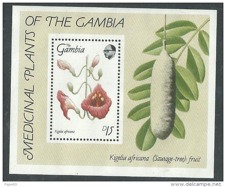 Gambie B F  N° 36 XX Fleurs Sauvages De La Réserve Naturelle D´Abuko ( II ),  Le Bloc Sans Charnière, TB - Gambia (1965-...)