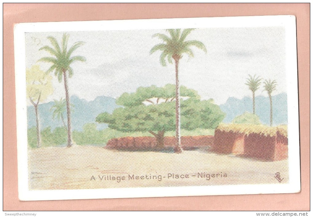 NIGERIA VILLAGE MEETING PLACE ART DRAWN ARTIST DRAWN  COCKAYNE & CO LONDON SE POSTCARD - Nigeria