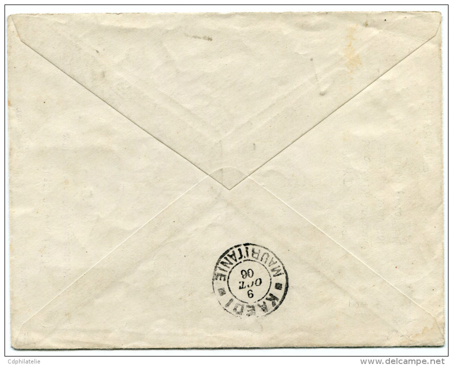 MAURITANIE TIMBRE-TAXE 20 C PALMIER SUR LETTRE LOCALE (1906) - Briefe U. Dokumente