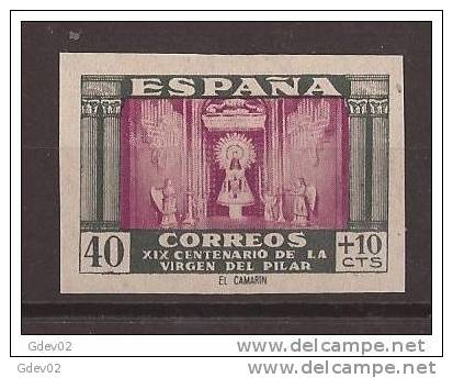 ES998s-3L936.España Spain Espagne.VIRGEN DEL PILAR 1946.(Ed 998s**)sin Charnela LUJO SIN DENTAR CERTIFICADO GRAUS. - Nuevos