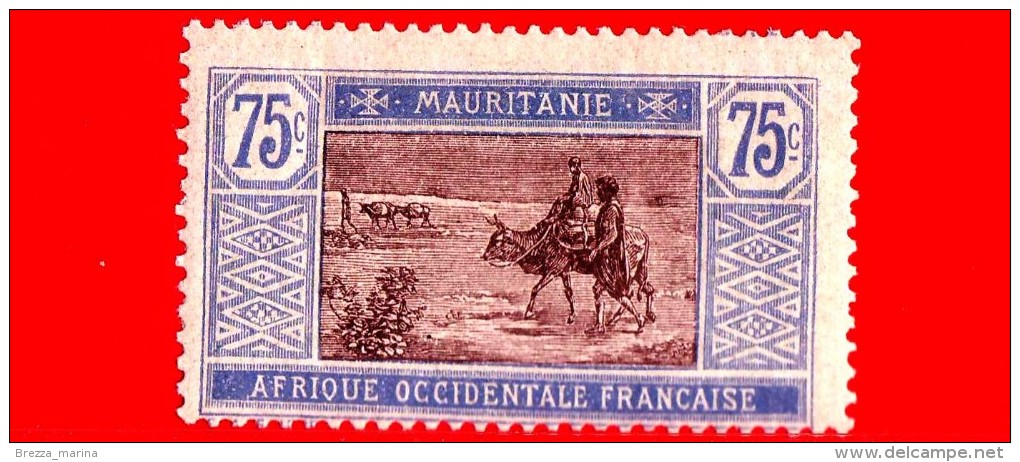 MAURITANIA - Africa Occidentale Francese - AOF - 1913 - Cammello - Crossing Desert - 75 C - Neufs