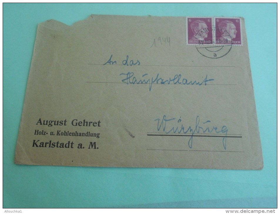 1944 Empire Allemand Deutschereich  Allemagne Troisième Reich Cover Letter  Thème à L'effigie De Hitler - Briefe U. Dokumente