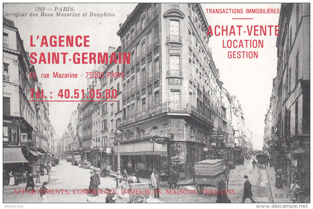 CP PUBLICITAIRE AGENCE ST GERMAIN PARIS - RUE MAZARINE - Werbung