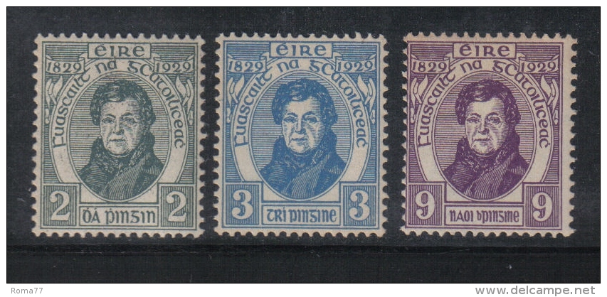 W1896 - IRLANDA , Serie N. 55/57  *  Mint. O'Connell - Unused Stamps