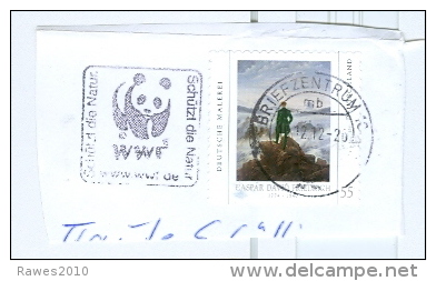 BRD BZ 10 MWST 2012 WWF Pandabär Mi. 2869 C. D. Friedrich Gemälde Briefstück - Storia Postale