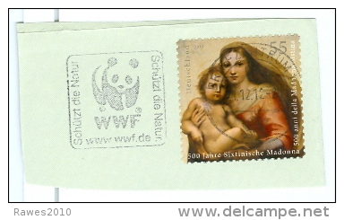 BRD BZ 10 MWST 2012 WWF Pandabär Mi. 2965 Sixtinische Madonna Gemälde Briefstück - Briefe U. Dokumente