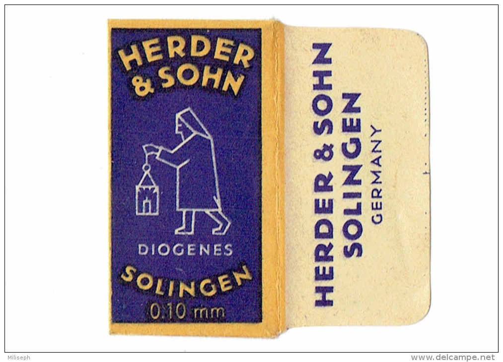 LAME DE RASOIR - HERDER & SOHN DIOGENES SOLINGEN 0,10 Mm GERMANY - Dans Sa Pochette  (3737) - Scheermesjes