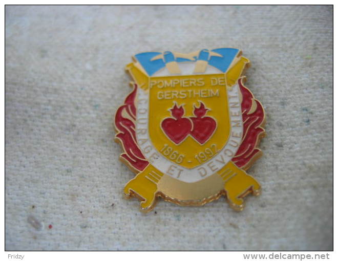 Pin´s Des Sapeurs Pompiers De GERSTHEIM 1866-1992 - Pompiers