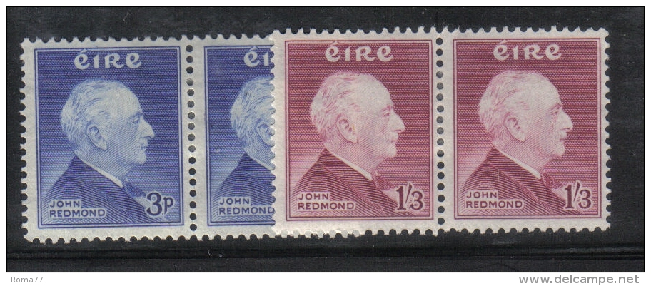 W1953 - IRLANDA 1957 , Serie N. 128/129 : Coppie  * Mint . Redmond - Nuevos