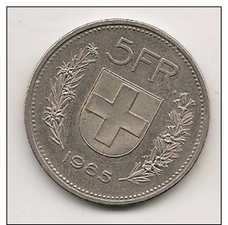 SUISSE  5  FRANCS 1985  (68) - Autres & Non Classés