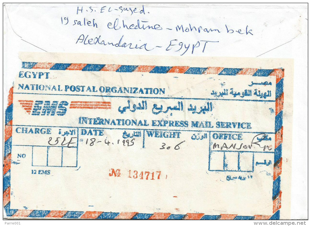 Egypt 1999 El Mansura EMS Express Label Cover - Brieven En Documenten