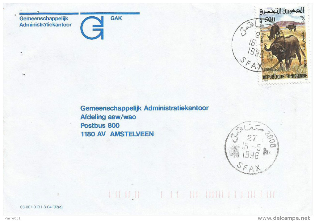 Tunisia 1996 Sfax Cape Buffalo Cover - Tunesië (1956-...)