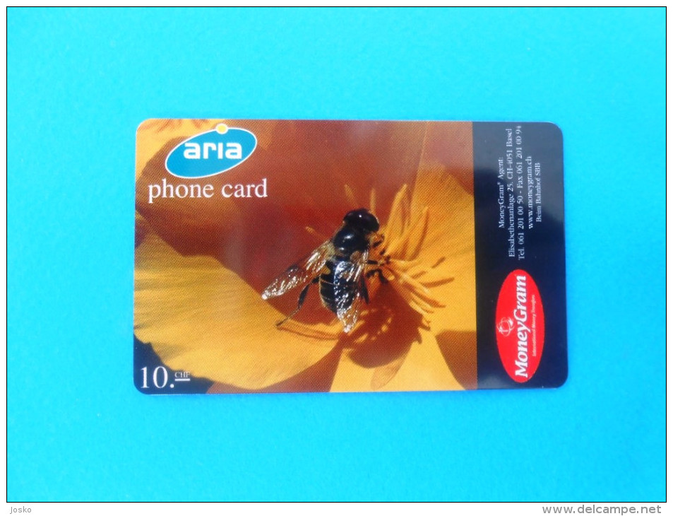 HONEYBEE ( Switzerland Prepaid Card Aria ) Abeille Bee Biene Abeja Ape Bees Abeilles Honeybees Honey-bee * MoneyGram - Honingbijen