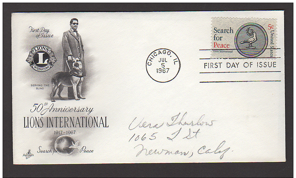 1967 USA FDC Lions International [ C763  ] - Other & Unclassified