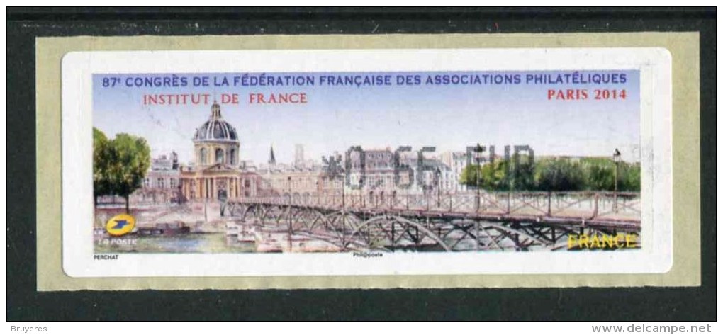 Timbre** De Dist. De 2014 "0.66  € - 87e Congrès De La Fédé. Fran; Des Ass. Phil. - Institut De France" - 2010-... Illustrated Franking Labels