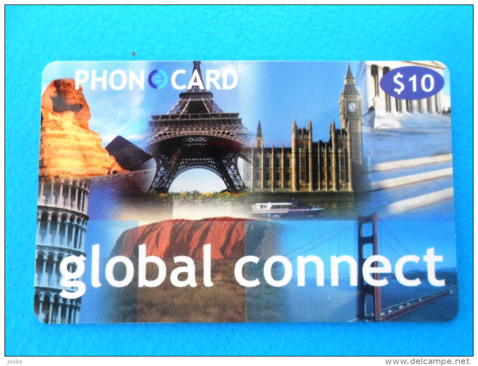 WORLD MONUMENTS Pisa Tower & Eiffel Tower & Egyptian Sphinx & Athens Parthenon ( IDT Rare Card ) Tour Eiffel Pisa Torre - Other & Unclassified