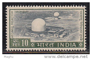 India MNH 1965. Rs 10 Atomic Reactor Trombay,  Definitive 4th Series Of 1965-1975, Energy - Unused Stamps