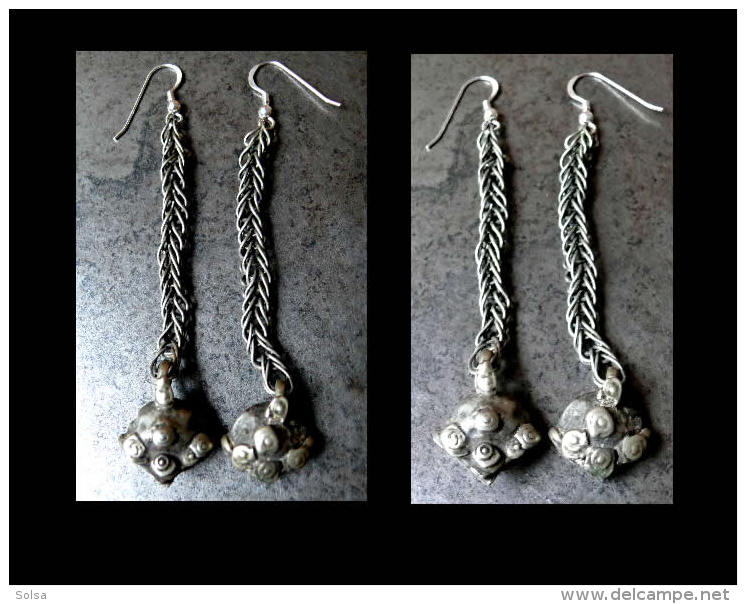 Longues Boucles Tadjiques /  Old Earrings From Tadjikistan - Volksschmuck