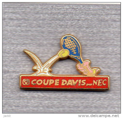 Pin´s  Arthus  Bertrand, Sport  Ténnis, Coupe  DAVIS  Par  NEC - Arthus Bertrand