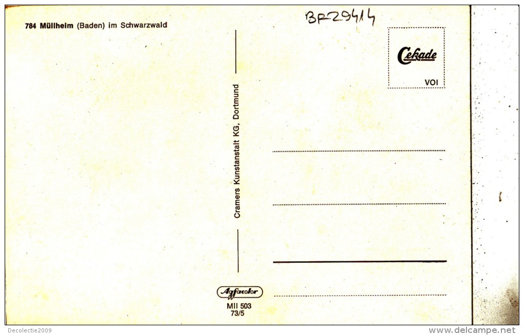 BF29414 Mulheim Baden Im Schwarzwald Germany  Front/back Image - Muelheim A. D. Ruhr