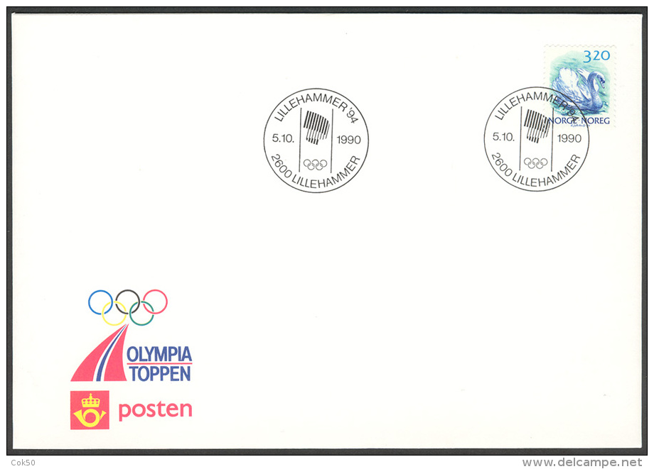 NORWAY - «Lillehammer Winter OL 1994» Official Cacheted Cover With Lillehammer OL'94 Postmark - Invierno 1994: Lillehammer