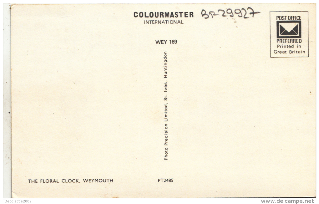 BF29927 Weymouth The Floral Clock   UK   Front/back Image - Weymouth