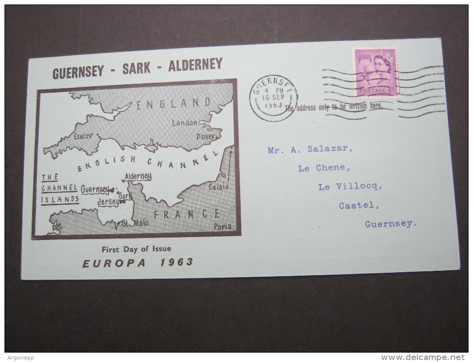 1963 , SARK , EUROPA     On Cover  ,   2 Scans - Sonstige & Ohne Zuordnung