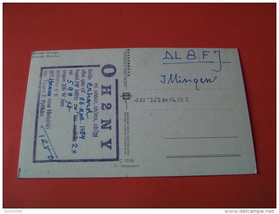 Finland    QSL  Karte    OH2NY    Radio      06.04.1984     ( P - 14 ) - Radio