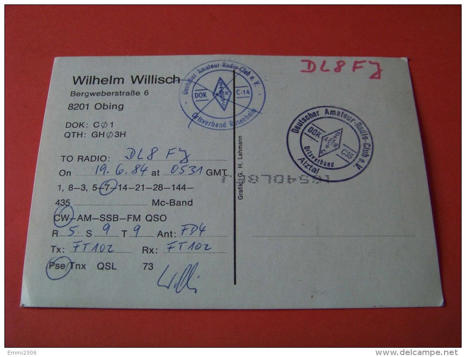 Germany    QSL  Karte   DL2XR     Radio  16.9.84     ( P - 14 ) - Radio