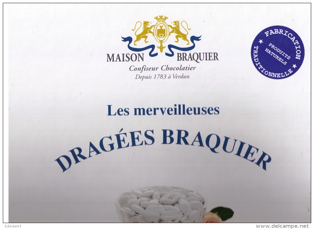 Très Beau Présentoir Pour Comptoir Confiserie : Dragées BRAQUIER, Verdun (Meuse) - Paperboard Signs